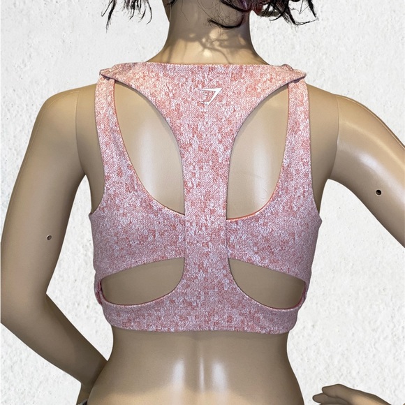 Gymshark Fleur Texture Moroccan Brick Marled Athletic Sports Bra Size Medium EUC - Picture 4 of 7